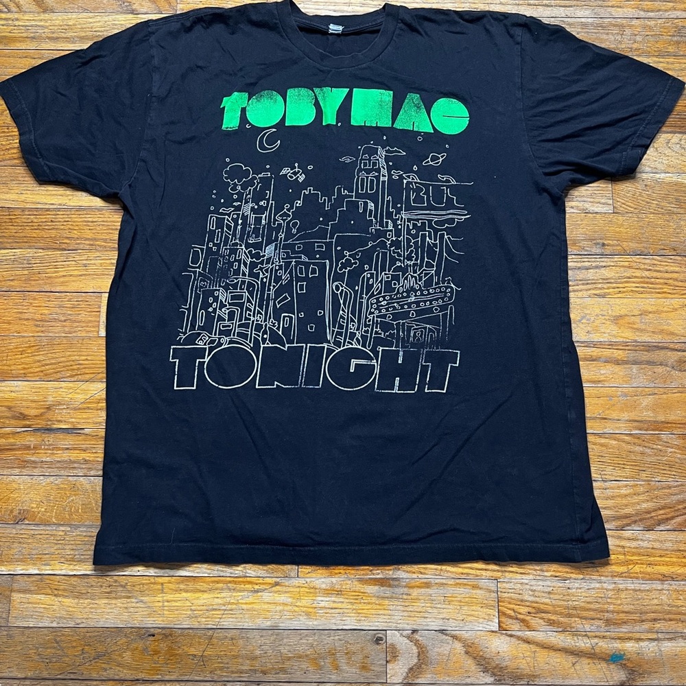Vintage Toby Mac Black T-Shirt with Green and White Graphic